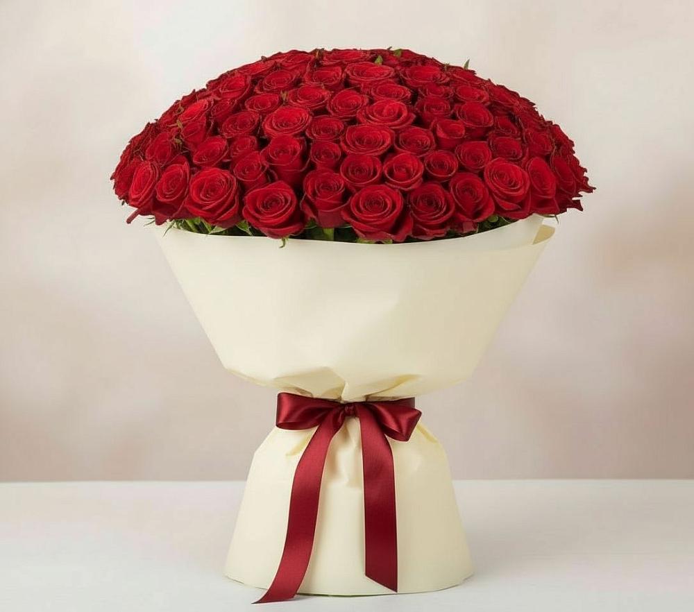 Букет 101 Красная роза Милано в Козет