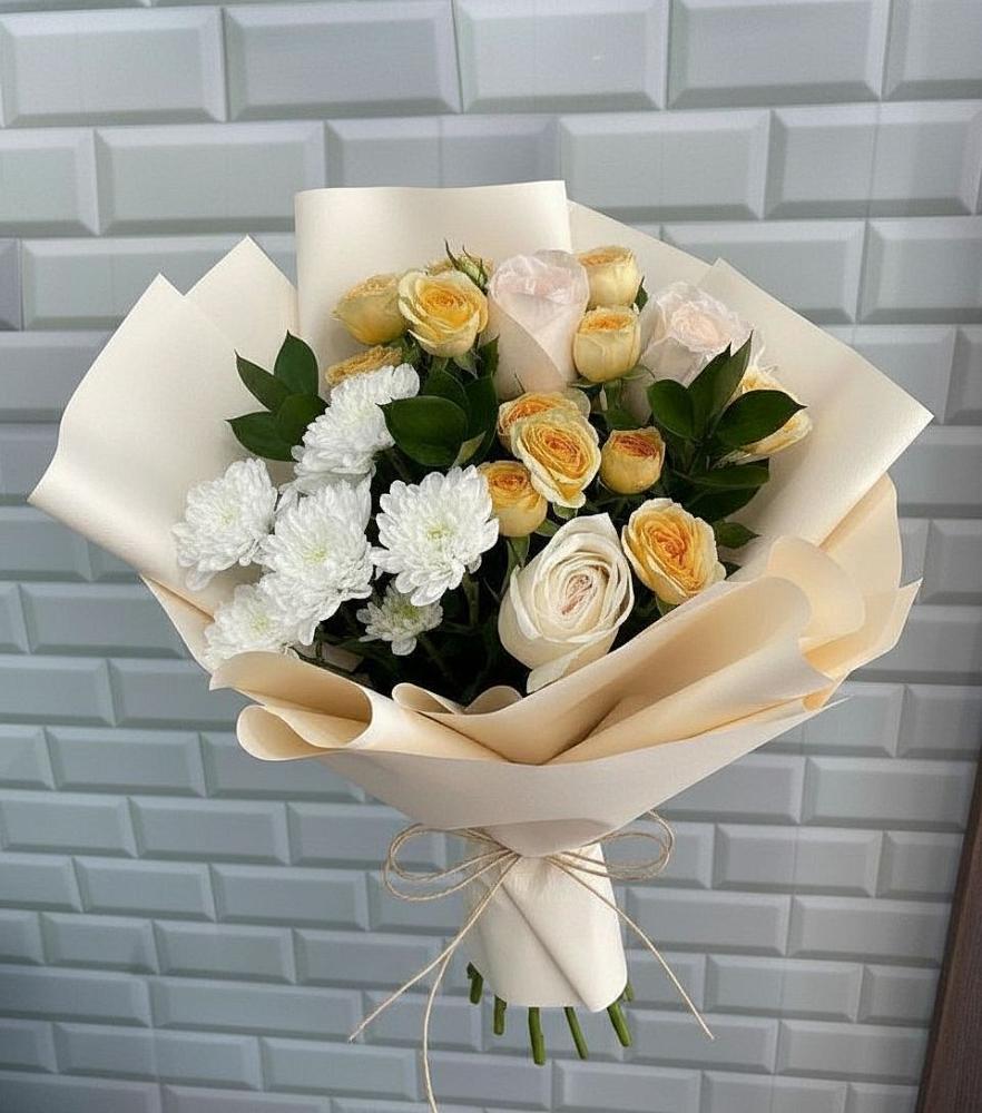 Букет цветов из: Розы и Хризантемы в Козет