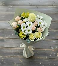 Букет цветов из:  Альстромерии, Розы и Хризантемы в Козет