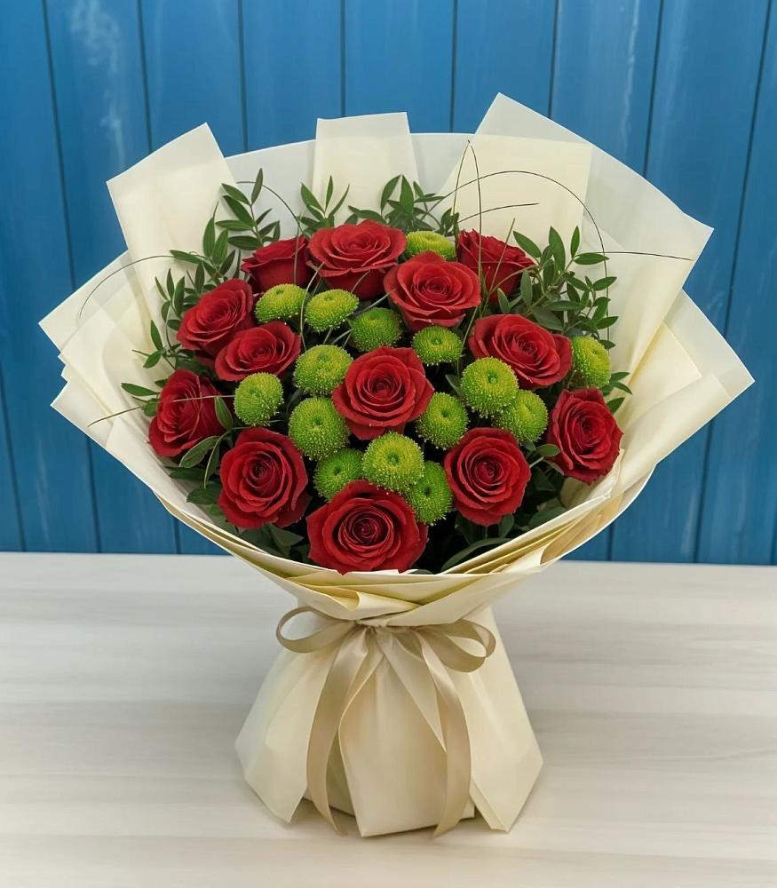 Букет цветов из: Розы и Хризантемы в Козет