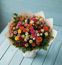 Букет Микс из разноцветных кустовых роз #REPLACE_PRED# Козет